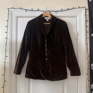 Jones New York Brown Velvet Blazer